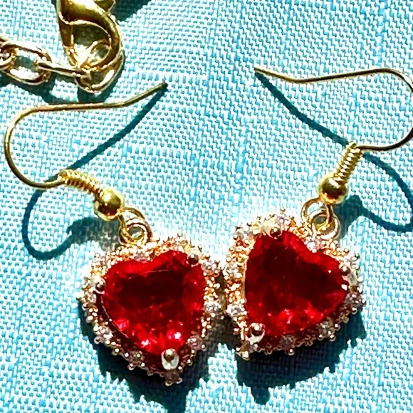 The Fate of Ophelia theme Heart Pendant set Earrings Coil Bracelet Taylor Swift - Picture 6 of 6